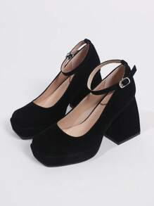 Platform Elegant High Heel Shoes Black - Black - View 6