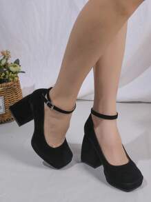 Platform Elegant High Heel Shoes Black - Black - View 7