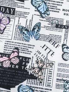 嬰兒蝴蝶和標語圖案背心連衣裙 - 彩色 - 查看 6