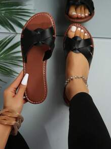 New Arrival European And American Style Large Size Women's Flat Sandals And Beach Sandals For Summer - Black - View 1