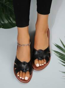 New Arrival European And American Style Large Size Women's Flat Sandals And Beach Sandals For Summer - Black - View 5
