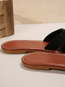 New Arrival European And American Style Large Size Women's Flat Sandals And Beach Sandals For Summer - Black - View 6