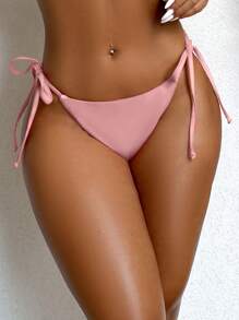 側繫帶泳衣下裝 - 淺粉色 - 查看 1