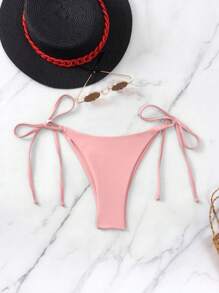 側繫帶泳衣下裝 - 淺粉色 - 查看 4