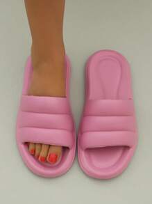 夏天女士拖鞋時尚柔軟浴室淋浴T字帶涼鞋 - 紫色 - 查看 1