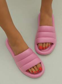 夏天女士拖鞋時尚柔軟浴室淋浴T字帶涼鞋 - 紫色 - 查看 2