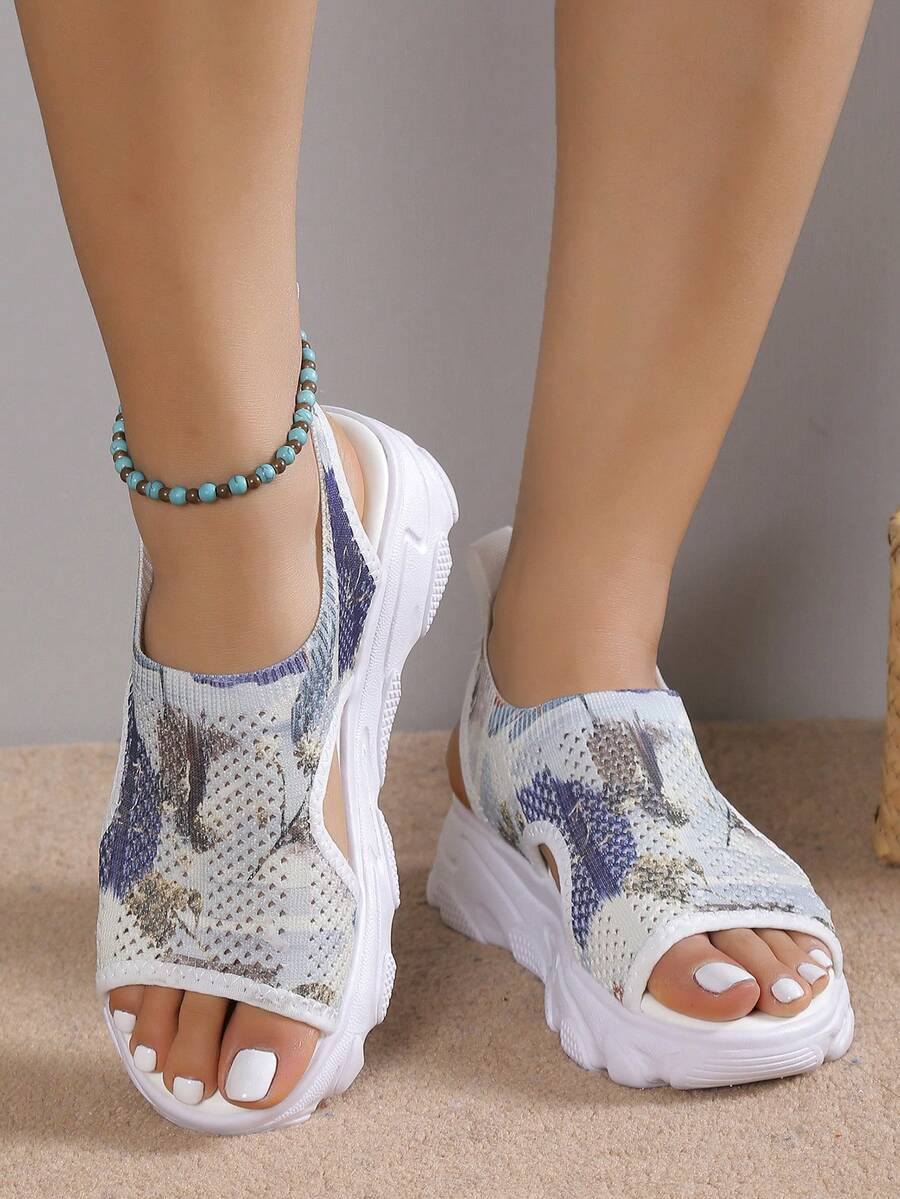 Patterned Fashionable Comfortable Thick-soled Sport Sandals With Good Foot Feel - Multicolor - View 1