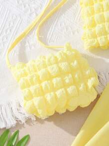 SHEIN Explorewe Tween女孩純色背心和寬腿褲 - 黃色 - 查看 3