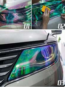 1sheet 30 X 60cm Car Light Color Changing Sticker - Multicolor - View 2