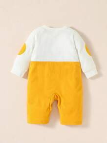 SHEIN Đứa bé gái Đồ họa Hoạt hình 2 trong1 Áo liền quần - Màu vàng - Xem 2