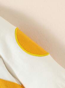 SHEIN Đứa bé gái Đồ họa Hoạt hình 2 trong1 Áo liền quần - Màu vàng - Xem 5