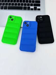 Ốp điện thoại mềm mại, chống sốc màu đen/xanh dương/xanh lá huỳnh quang, chất liệu 3D mềm mại với thiết kế viền chống trượt, tương thích với iPhone 11/12/13/14/15 Pro Max/16/16 Plus/16 Pro/16 Pro Max/17 Pro Max/17. - Nhiều màu - Xem 2