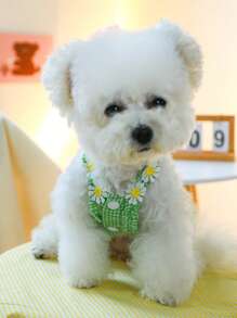 1PC Kẻ Sọc Hoa Văn Trang Trí Thú Cưng Váy Cho Mèo & Chó Để Trang Trí - màu xanh lá - Xem 3