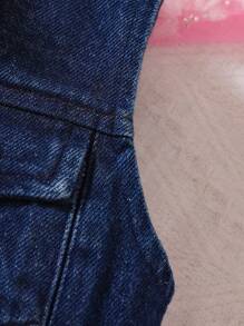 Baby Girl Flap Pocket Vest Jacket & Jumpsuit - Multicolor - View 5