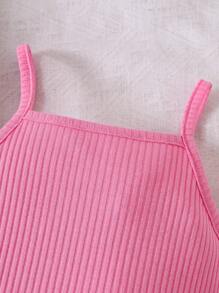 Baby Girl Flap Pocket Vest Jacket & Jumpsuit - Multicolor - View 6