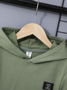 SHEIN 男孩標語和卡通圖案連帽衫