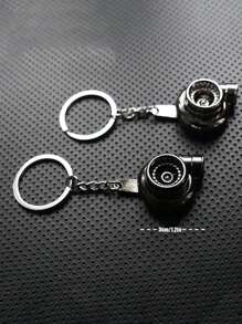1pc Cute Mini Turbo Charm Keychain - Creative Keychain for Backpacks & Purses Car key chain pendant Auto Accessories - Black - View 3