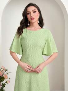 Modelyn Đầm Dây kéo màu trơn Thanh lịch - Màu xanh Bạc hà - Xem 5