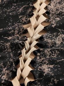 ROMWE PUNK Áo thun nữ Hội Chữ thập Cà vạt nhuộm Gợi cảm - Nhiều màu - Xem 3