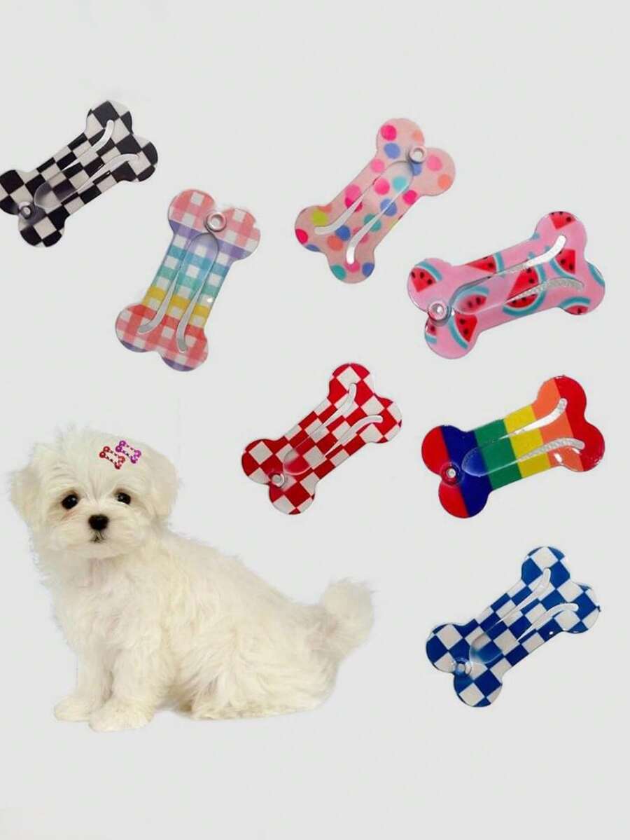 1pc Bone Shaped Random Pet Hair Clip For Cat & Dog For Decoration - Multicolor - View 1