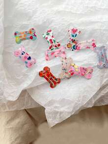 1pc Bone Shaped Random Pet Hair Clip For Cat & Dog For Decoration - Multicolor - View 4