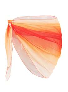 SHEIN Swim Summer Beach Ombre Knot Side Cover Up Skirt