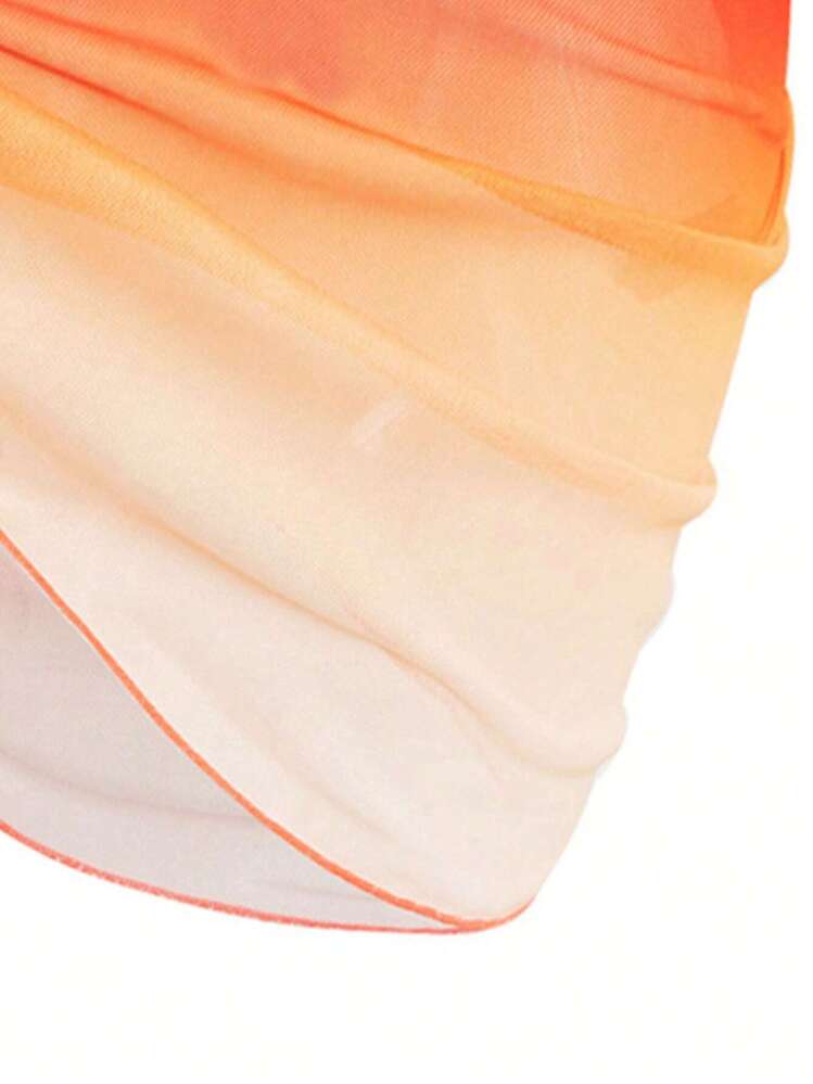 Swim Oasis Women's Ombre Color Side Knot Ruched Cover-Up Skirt (Random Print) - Multicolor - View 3