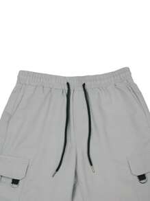 Manfinity LEGND Nam Quần Cargo Với Flap túi , Bên Eo dây rút Thiết kế - Xám - Xem 5