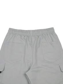 Manfinity LEGND Nam Quần Cargo Với Flap túi , Bên Eo dây rút Thiết kế - Xám - Xem 6