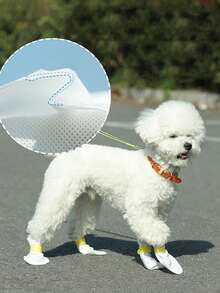 1set Anti-slip Pet Food Cover For Cats & Dogs - White - View 4