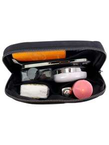 輕便商務休閒小腰包純色中性風格便攜式有趣戶外、旅行簡約適合青少年女大學生、菜鳥和白領非常適合辦公室、大學、工作、商務、通勤、戶外、旅行、郊遊 - 黑色 - 查看 5