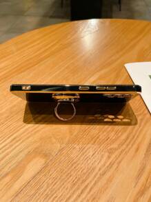 Casing Ponsel Minimalis Dengan Pemegang Cincin - Hitam - View 5