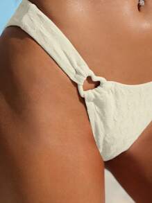 環鏈掛脖比基尼泳裝 - 米色 - 查看 5