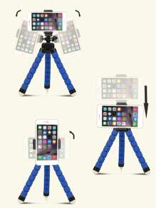 Gậy chụp ảnh tự sướng 1pc có giá đỡ ba chân - Màu xanh lam - Xem 2