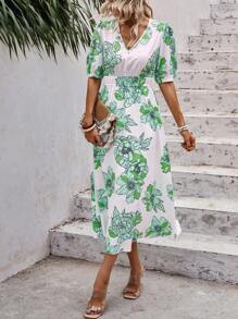 SHEIN LUNE Đầm Hoa Tất cả trên in Boho - trắng - Xem 1