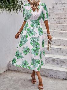 SHEIN LUNE Đầm Hoa Tất cả trên in Boho - trắng - Xem 4