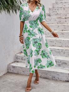 SHEIN LUNE Đầm Hoa Tất cả trên in Boho - trắng - Xem 5