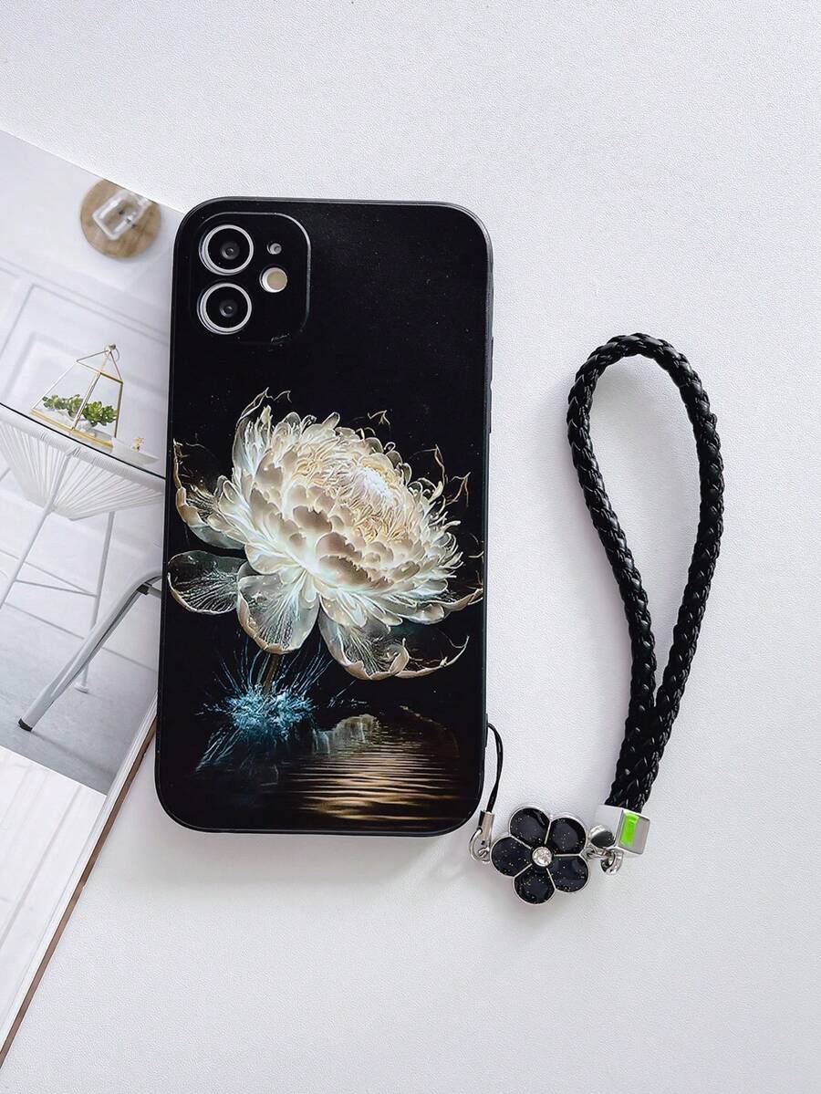 Funda para móvil con patrón floral con acollador - Multicolor - Ver 1