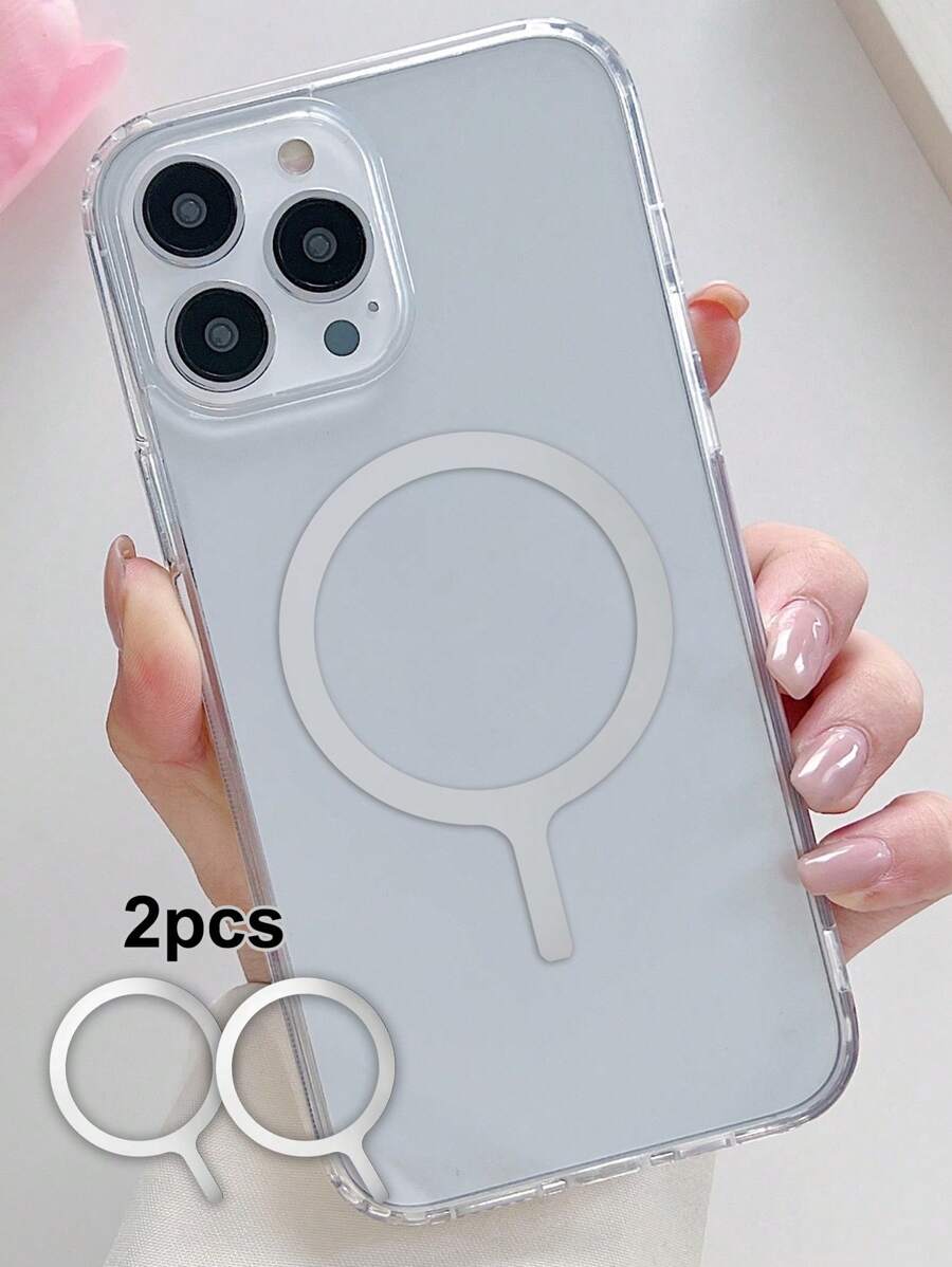 2pcs Wireless Charging Phone Magnetic Ring - Dusty Blue - View 1