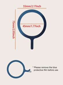 2pcs Wireless Charging Phone Magnetic Ring - Dusty Blue - View 4