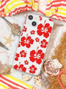1pc Floral Painted Soft Silicone Phone Case Compatible With Apple/ Smartphones - Multicolor - View 1