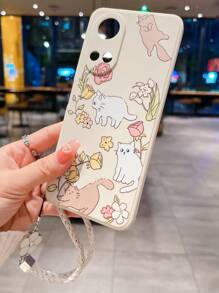 花卉圖案手機殼附帶繩子 - 彩色 - 查看 2
