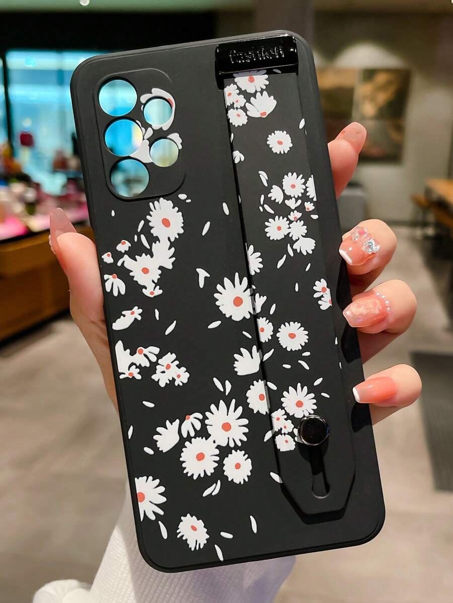Floral Print Phone Case With Hand Strap - Multicolor - View 1