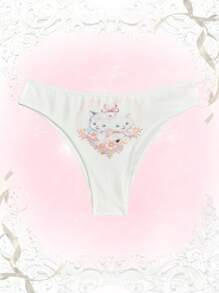 ROMWE Kawaii Đồ họa Hoạt hình Quần nữ - trắng - Xem 2