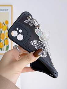 Ốp lưng điện thoại hình con bướm có dây buộc - Đen và trắng - Xem 4
