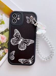 Ốp lưng điện thoại hình con bướm có dây buộc - Đen và trắng - Xem 6