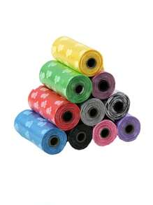 1 rollo Bolsa de heces de mascota garra patrón de color al azar para perro con gato para exterior - Multicolor - Ver 1