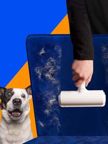 1pc Manual Pet Hair Removal Roller For Home Cleaning - Red and White - View 4