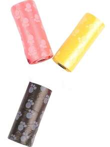 1 rollo Bolsa de heces de mascota garra patrón de color al azar para perro con gato para exterior - Multicolor - Ver 3