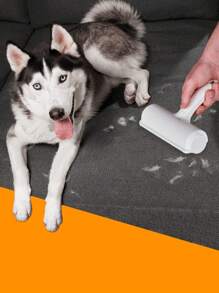 1pc Manual Pet Hair Removal Roller For Home Cleaning - Red and White - View 5